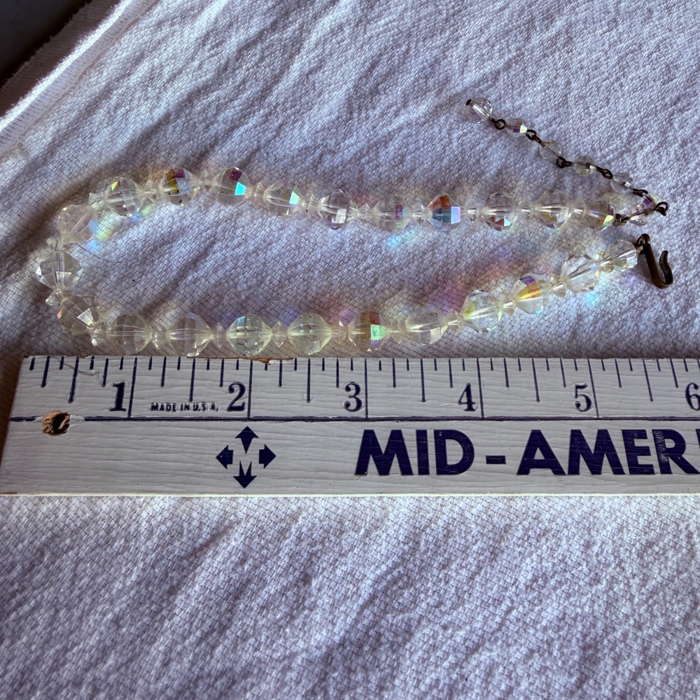 Laguna Crystal Necklace Women OS Clear AB Iridescent Excellent Vintage 1950s - Picture 7 of 17
